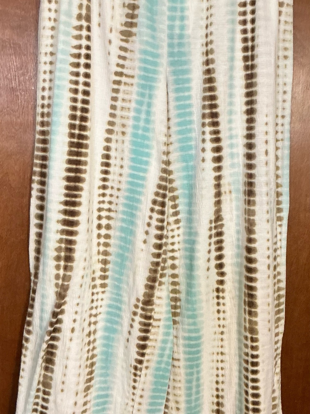 Tie-Dye Wide-Leg Pants in Aqua and Brown NWT